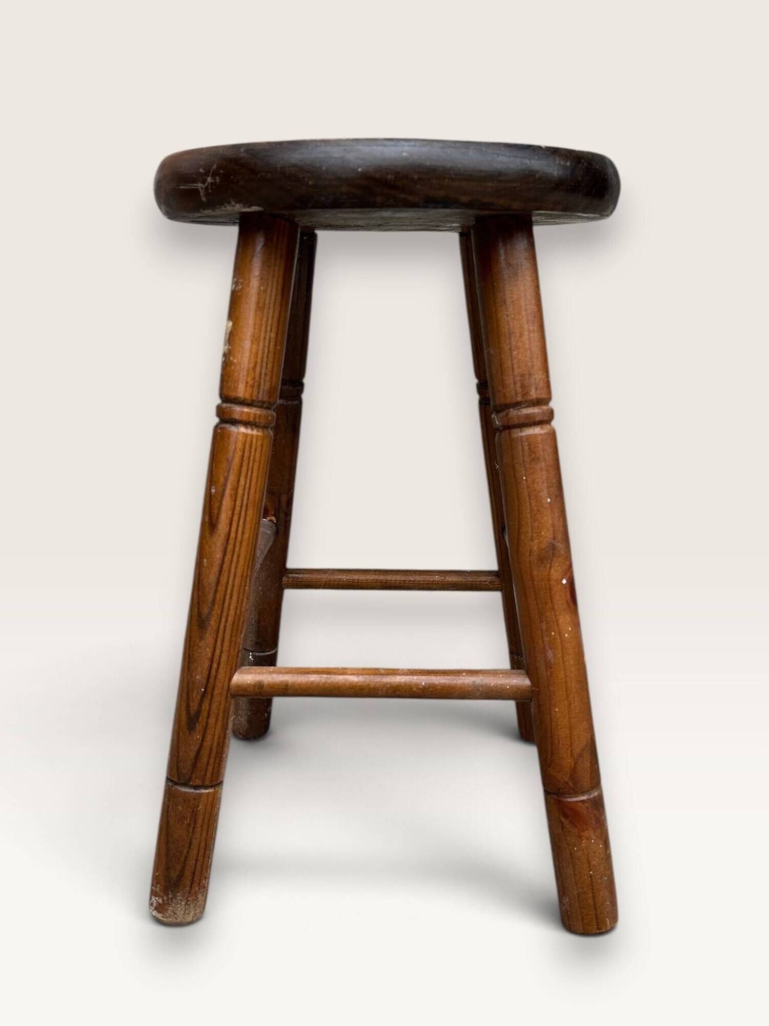 Solid stained pine stool