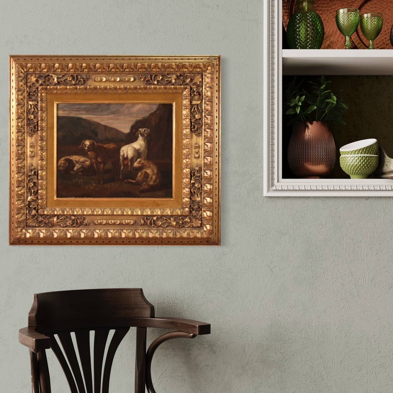 Pastoral landscape italian painting from the 18th century