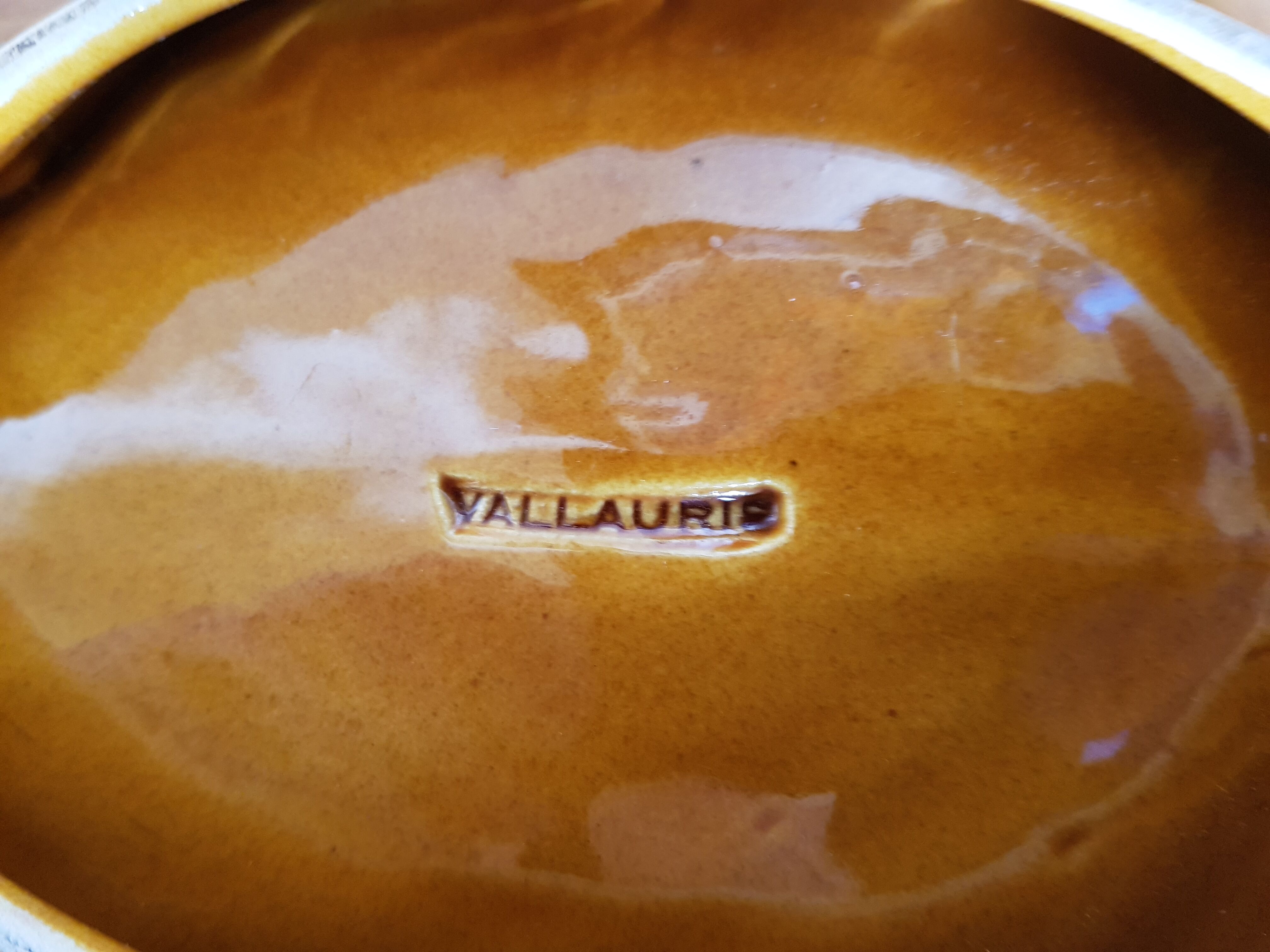 Plat coupe Vallauris en forme de feuille Vintage + couteau