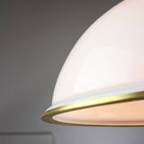 Mid-century Italian Brass and Opaline Pendant Lamp