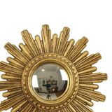 Small Sun Mirror Sunburst Mirror Gold Convex 24cm