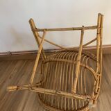 Fauteuil coquille en rotin