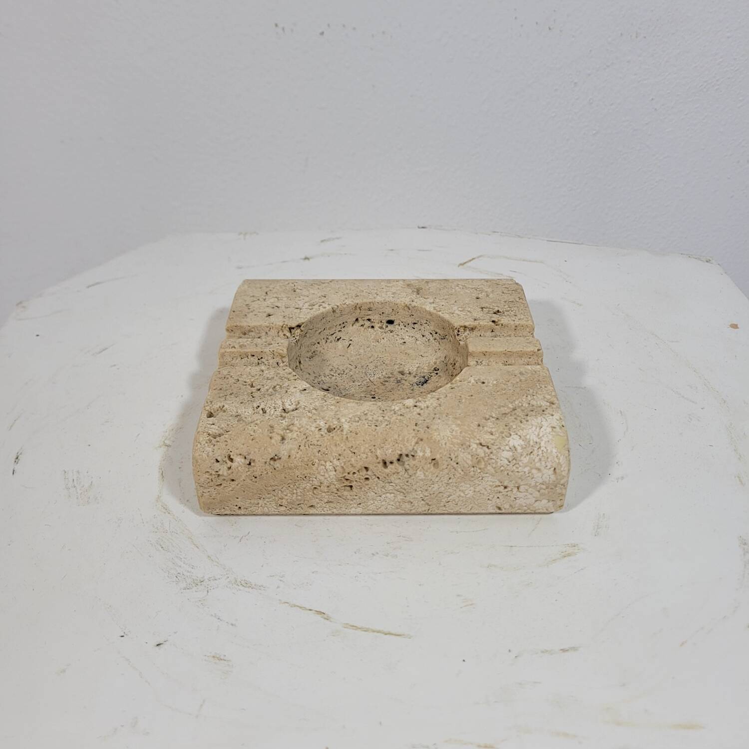 Large vintage travertine ashtray Fratelli Mannnelli Italy 1970s