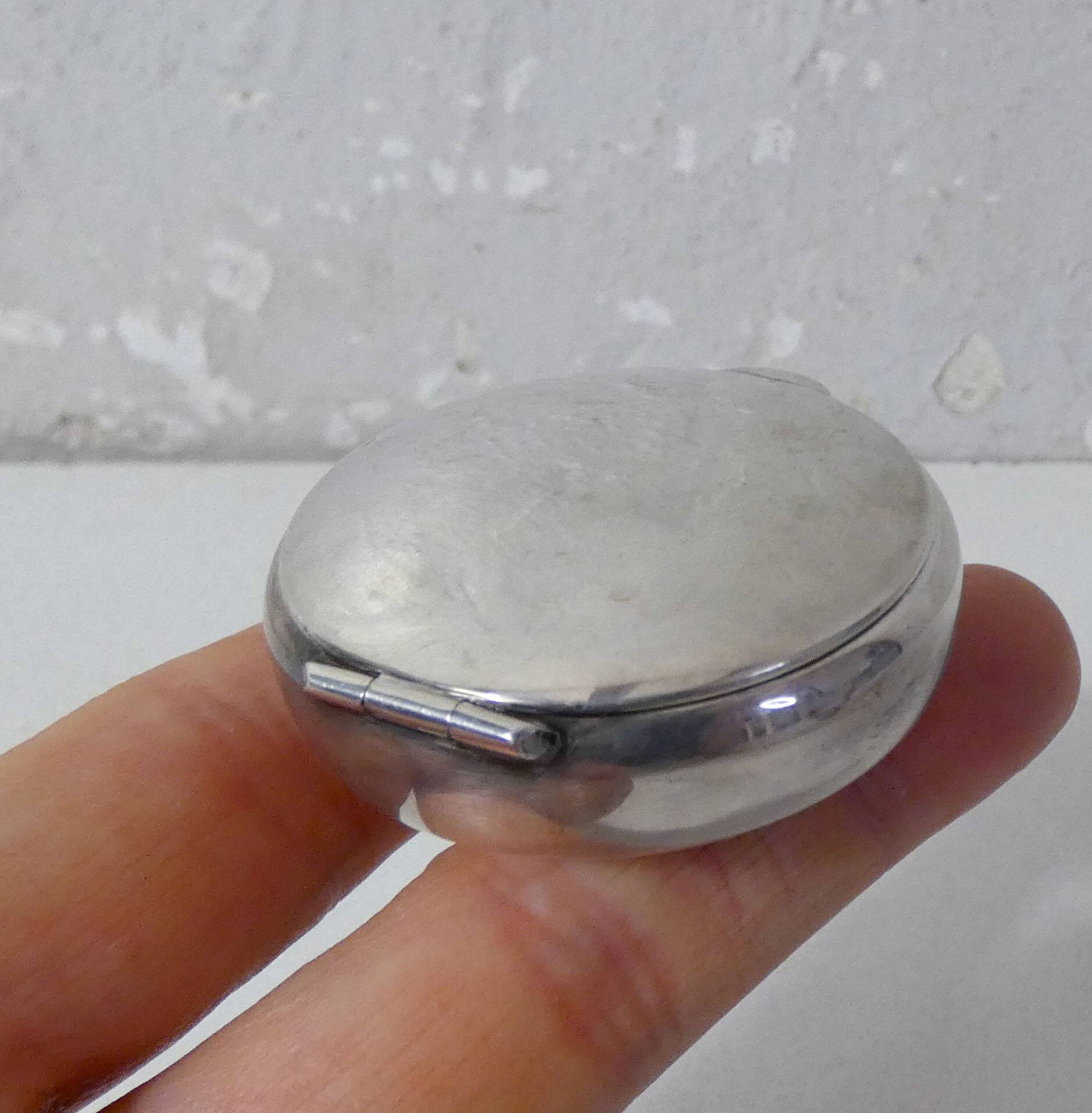 Old silver pill box
