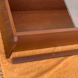 glass wall bookcase in vintage teak 1950
