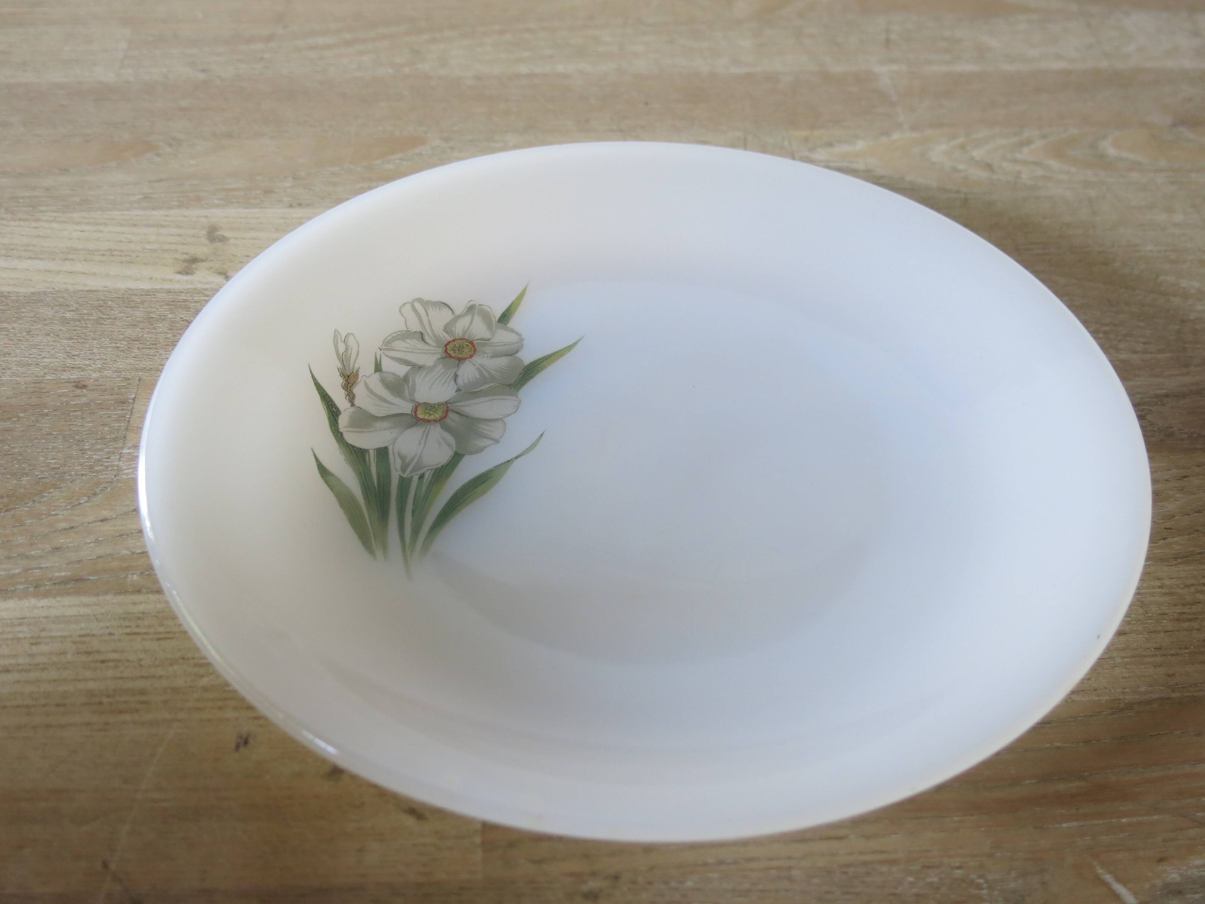Bol/Ramequin/Sucrier Arcopal Blanc Motif Fleur - Très Bon État