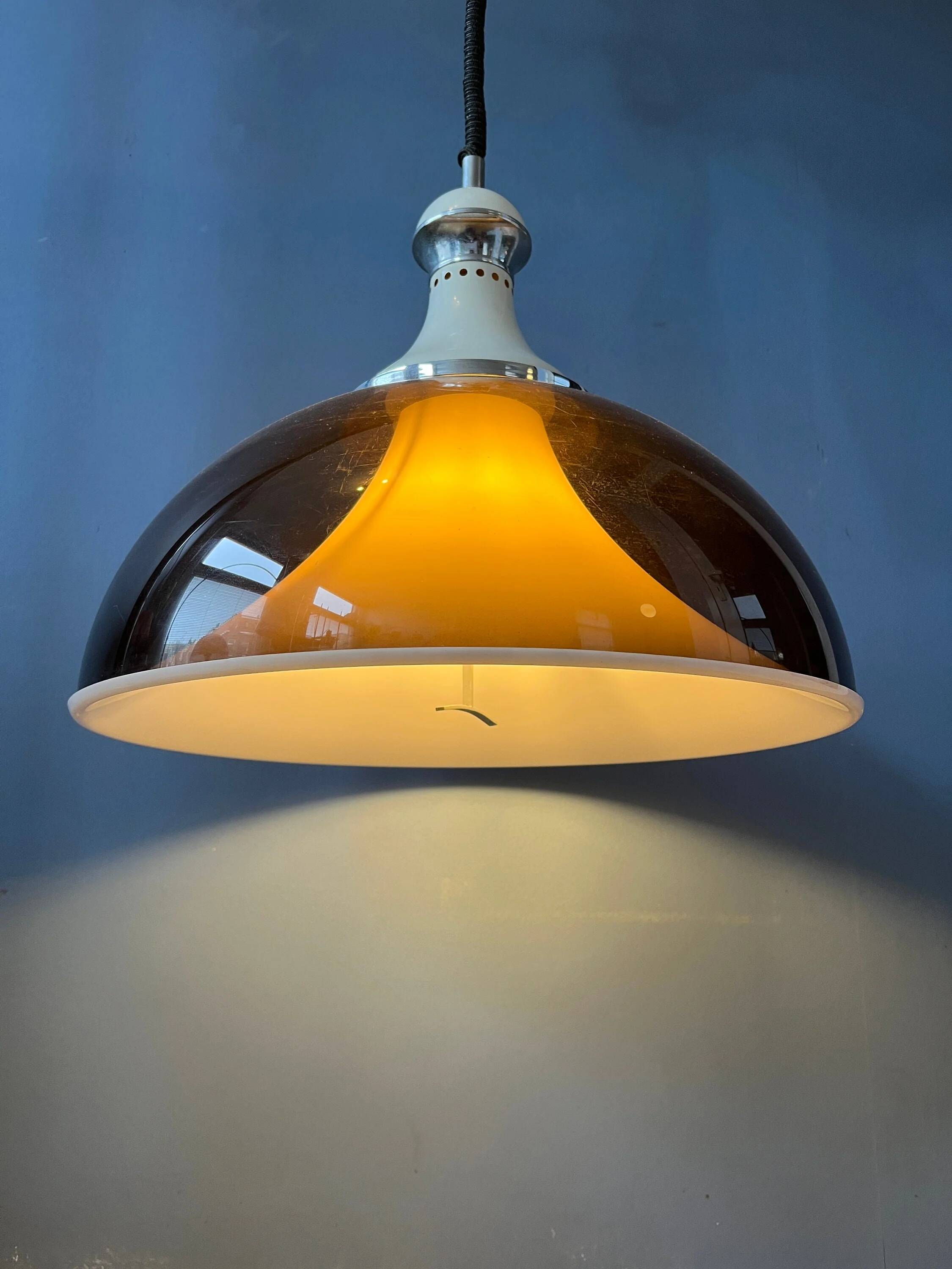 Large Space Age suspension Stilux Milano mid-century