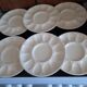 Set of 6 Vintage Mimosa Egg Plates – Speckled Cream Ceramic