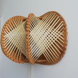 1960s wooden wall light sconce