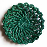 Woven ceramic basket signed Vallauris