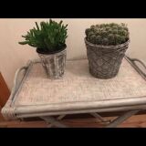 Vintage dessert bamboo patinated bleached