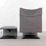 Zen easy chair with footrest by claude brisson for ligne roset