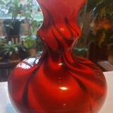 Vintage red opaline vase