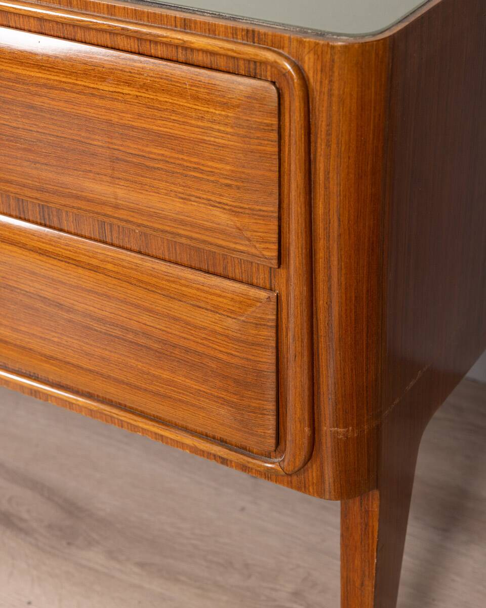 50s vintage sideboard sideboard in wood, brass and glass italian design