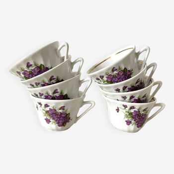 Tasses en porcelaine anciennes violettes