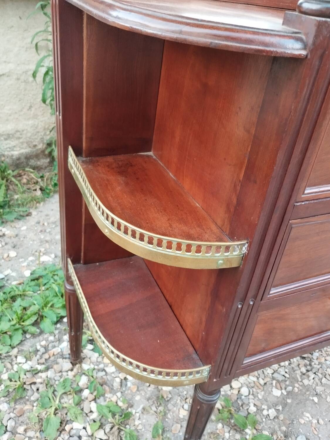 Antique Louis XVI style chest of drawers with marble top