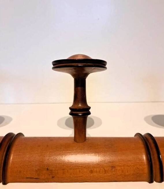 Coat rack "bamboo" with 4 old hooks.
