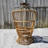 Emmanuelle-style wicker armchair, 20th century