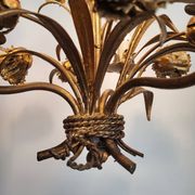 Hollywood Regency Roses kroonluchter, Verguld, Drie Armen, Italie