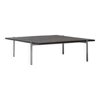 Square slate stone coffee table from the 1950s.
