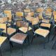 30 mismatched vintage industrial school chairs MULLCA tube & wood