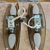 Paire d'appliques en verre de marque Veca