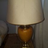 Lamp  dolphin, leather and brass