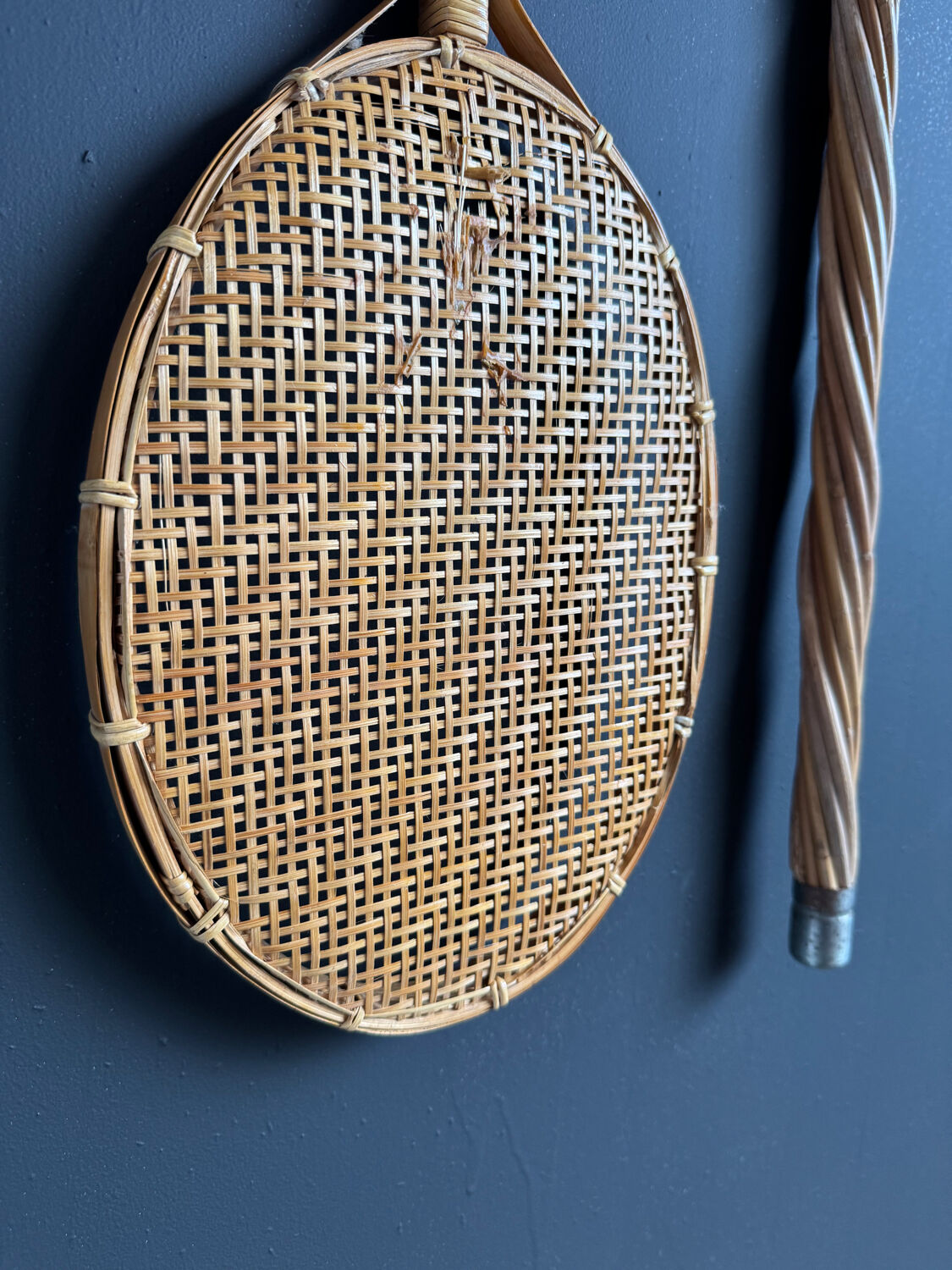 Antique rattan and wicker carpet beaters