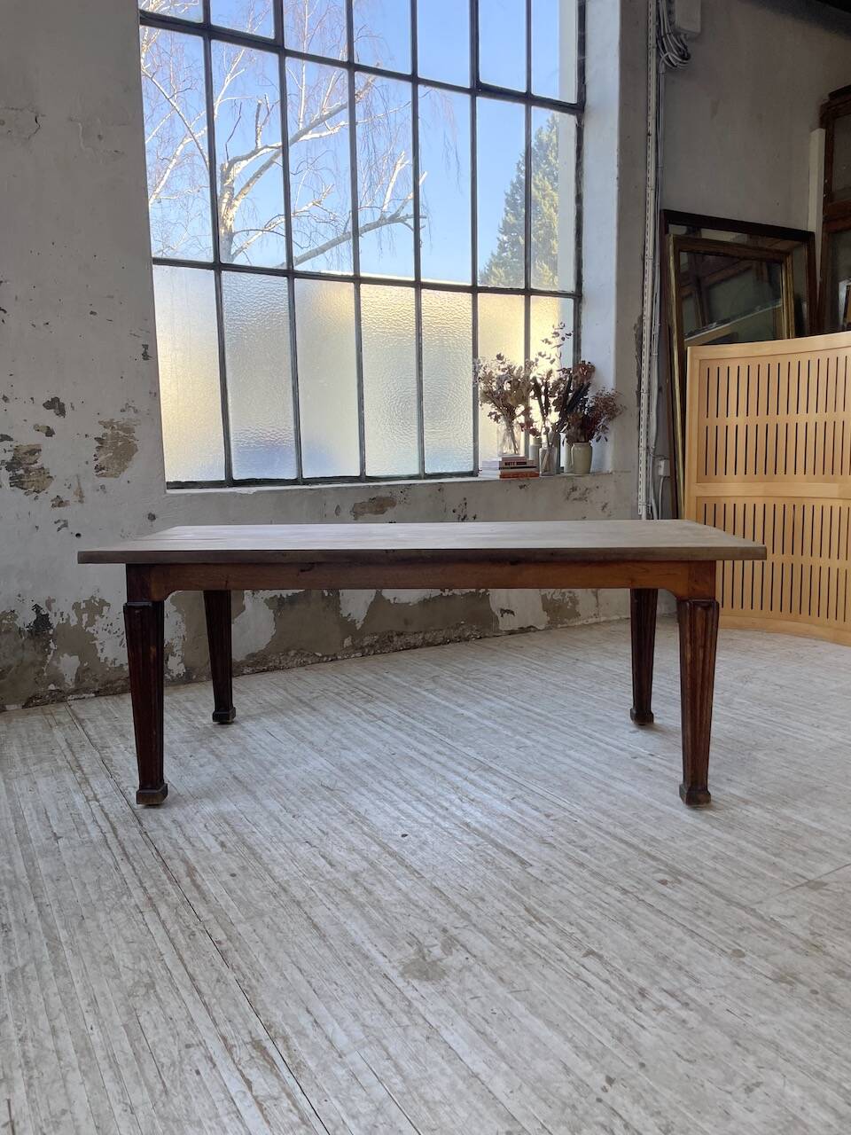Solid oak farmhouse table 185cm