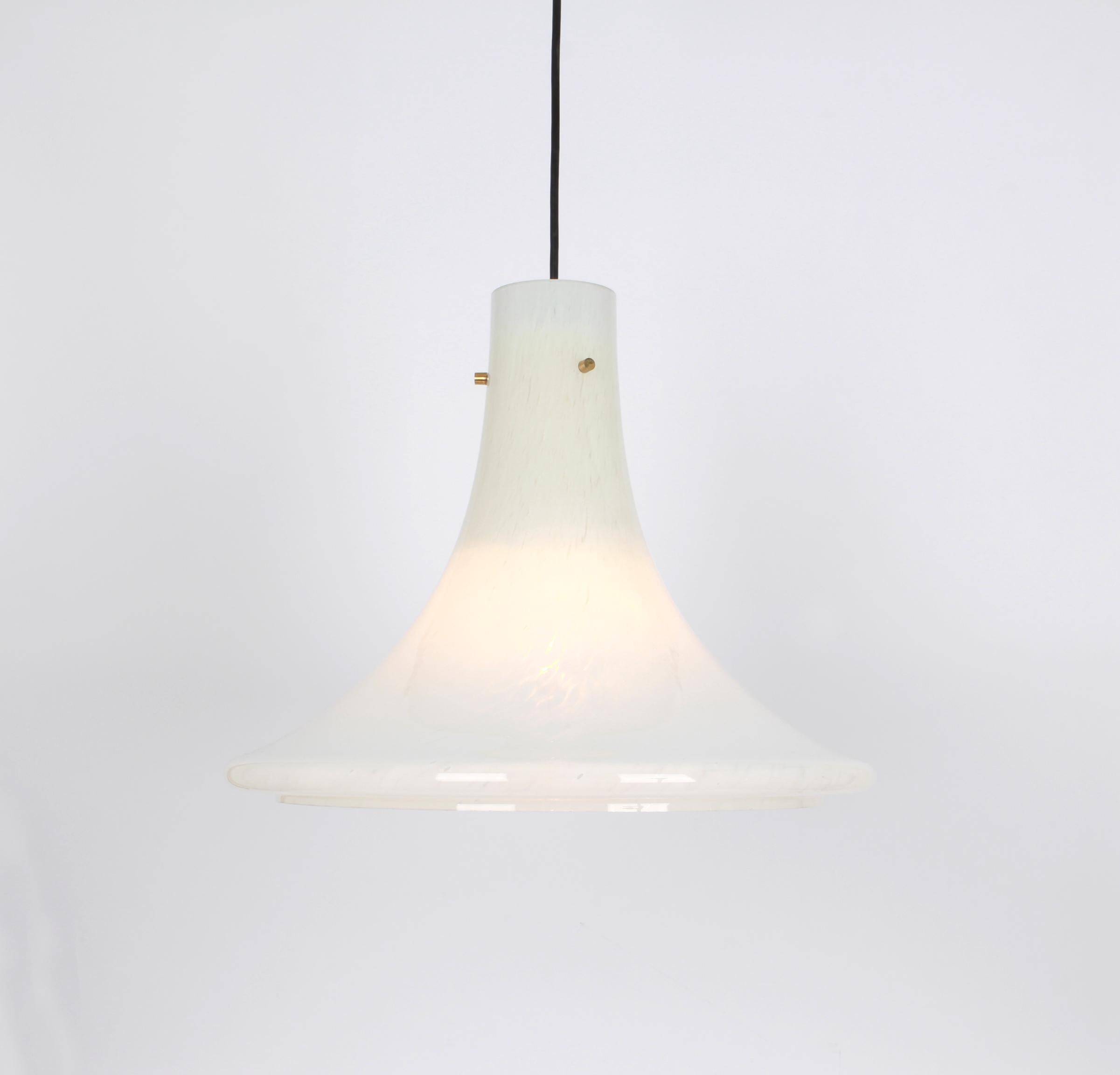 Superb large opaline glass pendant by Limburg, Germany, 1970s.