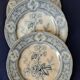 Assiettes en faïence anglaise. 19ème.  Grosvenor China