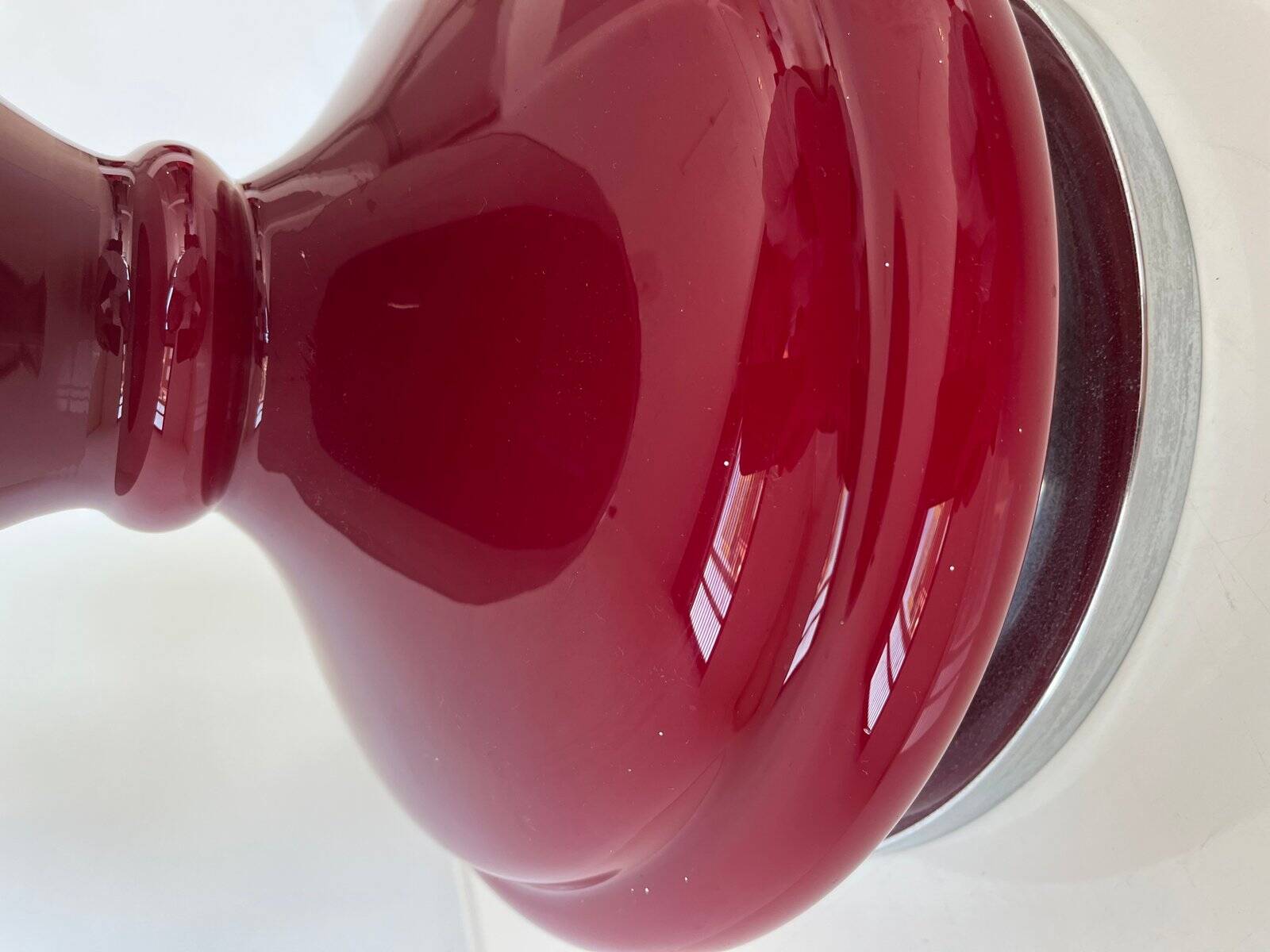 Red plastic table lamp