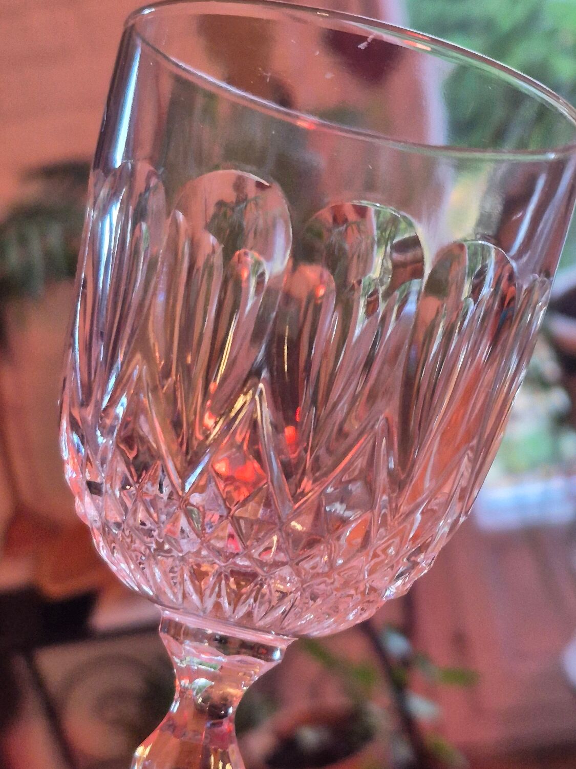 Crystal stemmed glasses