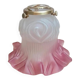 Abat-jour ancien en verre dépoli rose