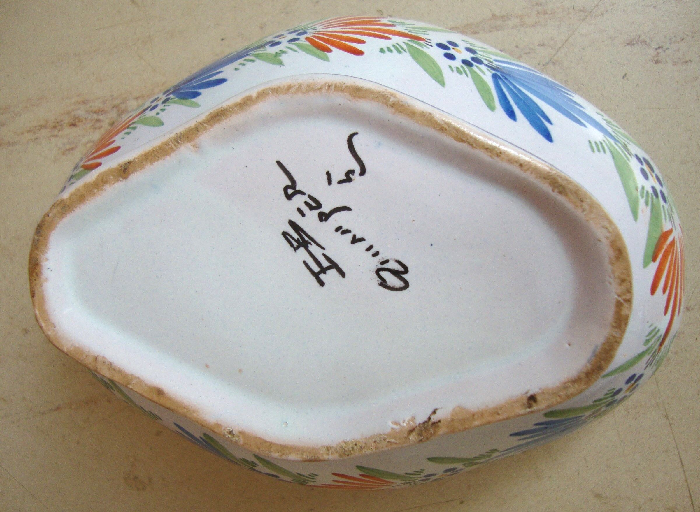 Ceramic mustard pot from Quimper Henriot