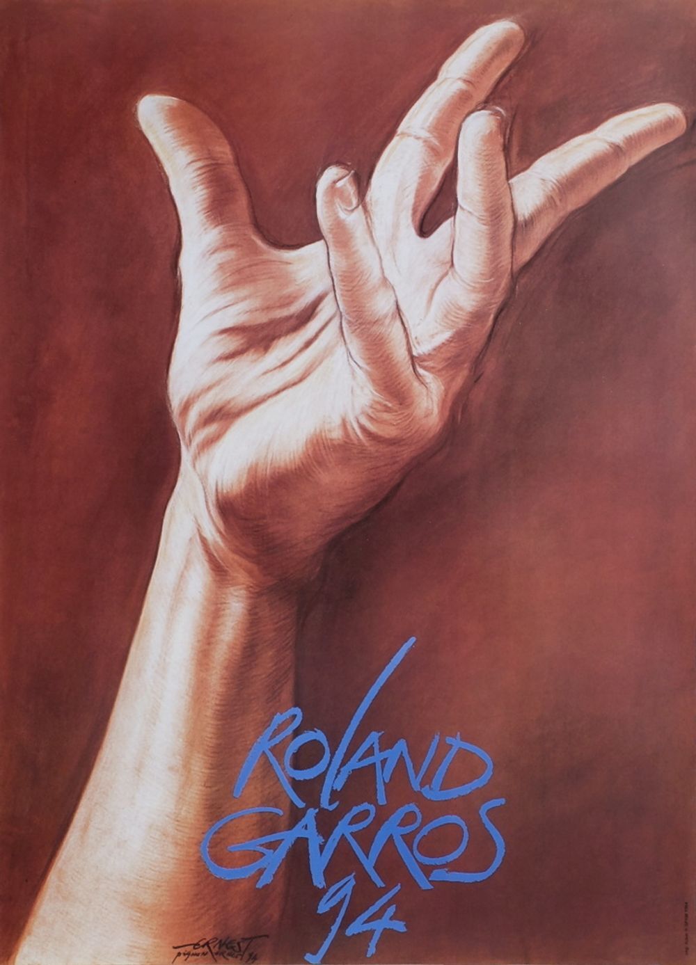 Official poster Roland Garros 1994 by Ernest Pignon-Ernest