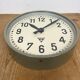 Grey Industrial Factory Wall Clock from Pragotron, 1950s