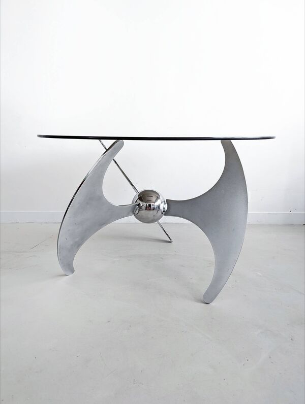 Table à manger/table basse réglable par Luciano Campanini pour Cama années 1970
