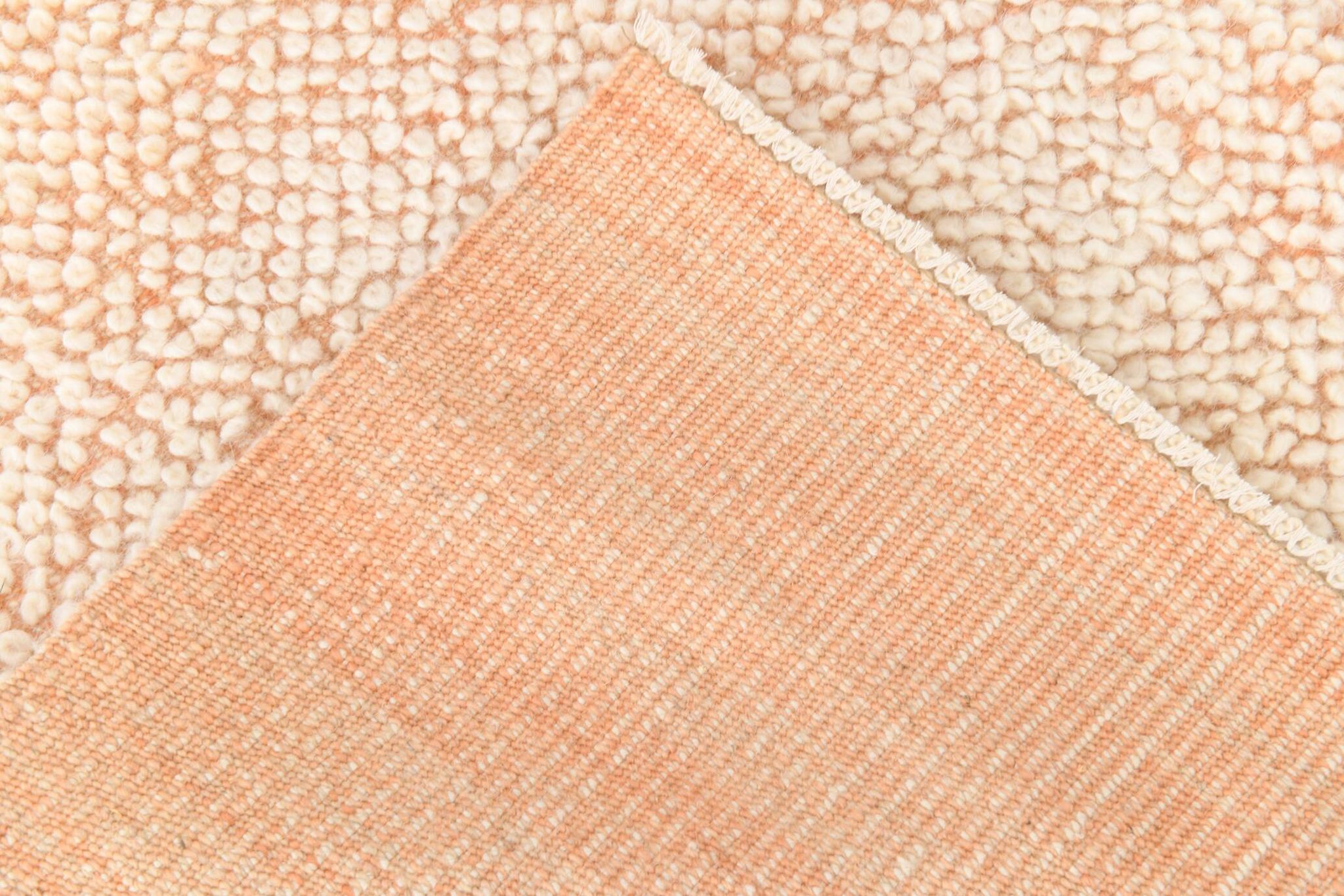 6x10 Pale Salmon Beige Handmade Contemporary Vintage Rug