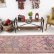 Navy blue & pink runner rug 83x380cm