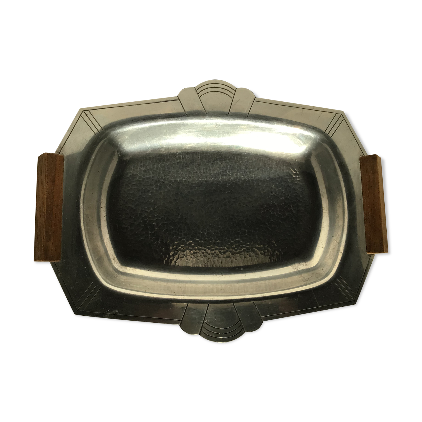 Metal art deco rectangle tray