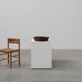 Large handcrafted solid wooden bowl in wabi wabi style, France ca. 1950