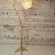 Lampadaire vintage en rotin