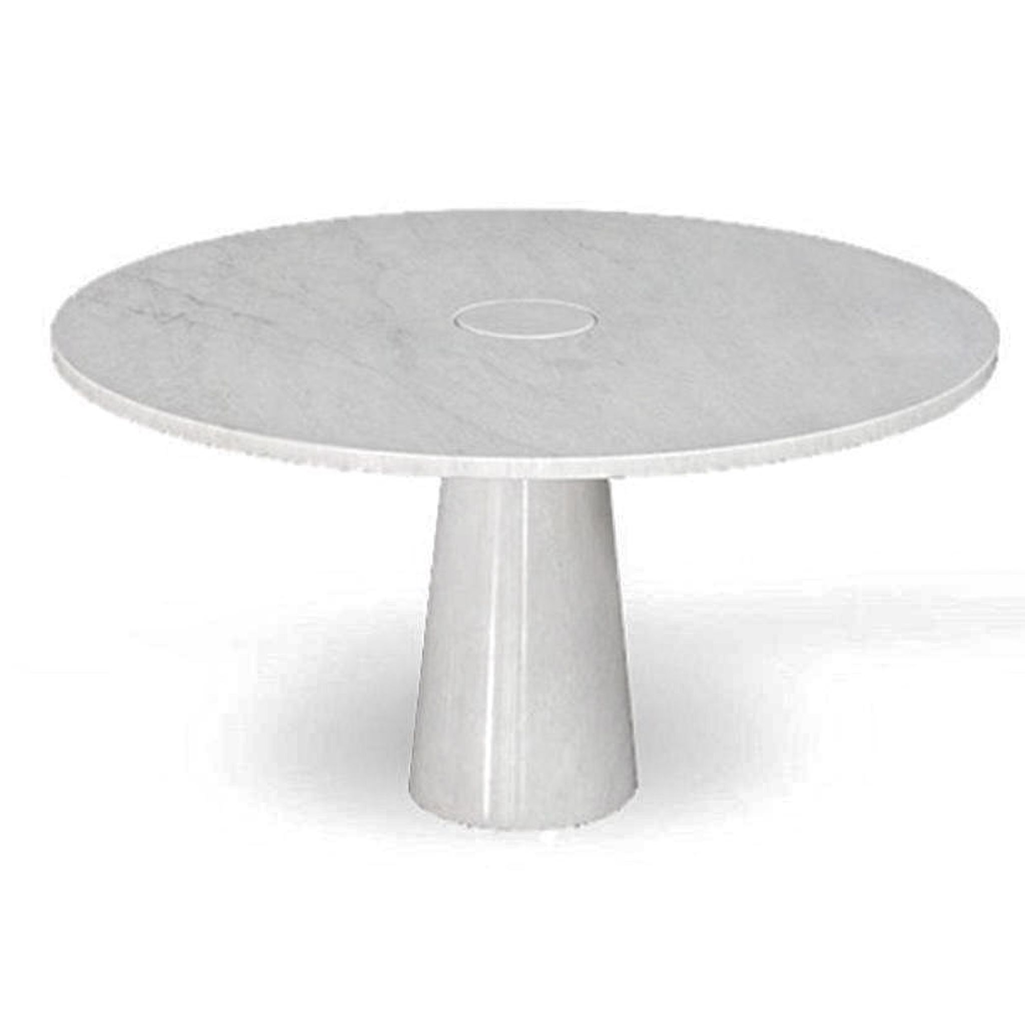 Eros round dining table in white Carrara marble, Italy, 70s in