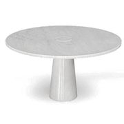 Eros round dining table in white Carrara marble, Italy, 70s in