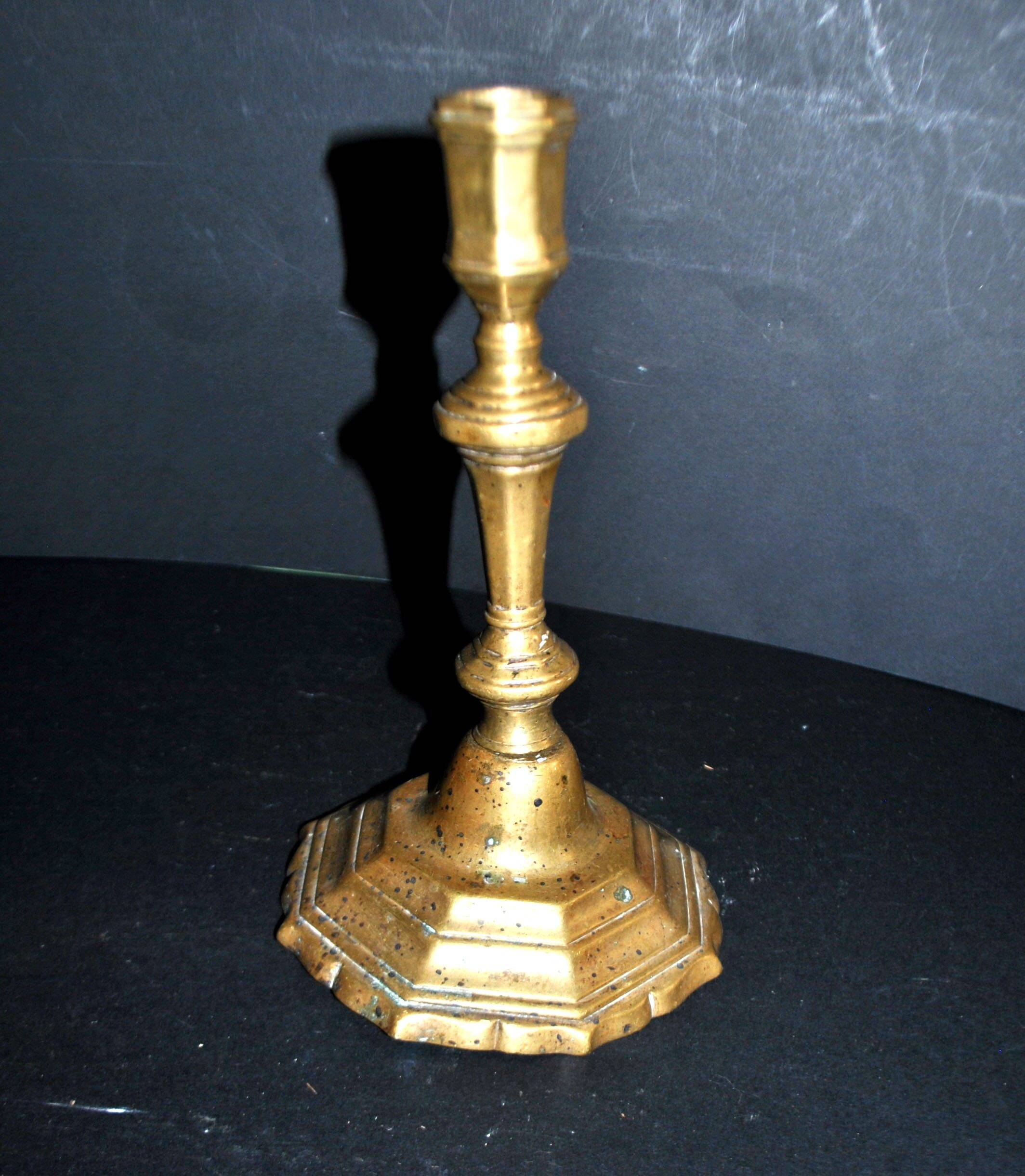 Antique candle holder, carved bronze chandelier, Louis XIV, 18th century.