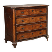 Commode ancienne baroque en noyer et bronze, XVIIIe siècle