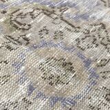 5x9 Rug For Living Room Gray Blue Handmade Wool Antique Turkish Rug, 156x264Cm