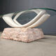 Vintage faux tusk coffee table, 1980s