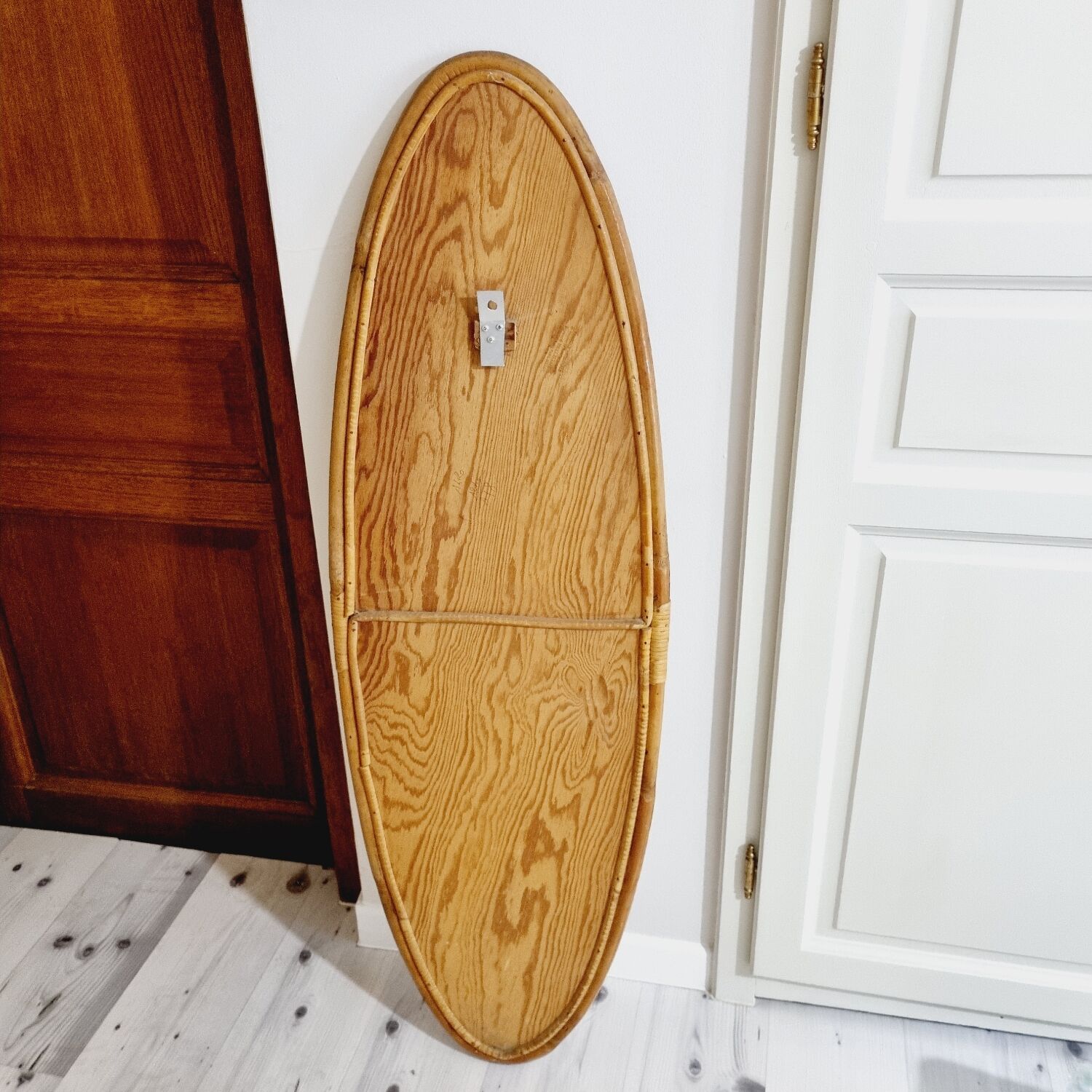 Oval rattan mirror 1960